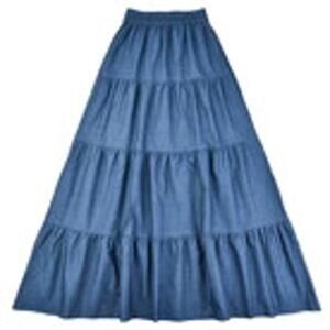 Udel New York Womens Small Blue Maxi Tiered Skirt